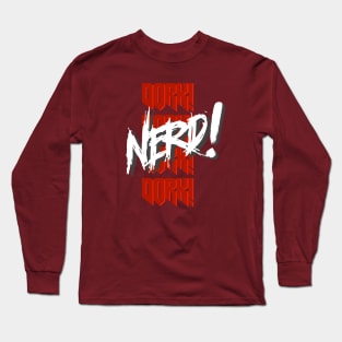 Nerd (white & red) Long Sleeve T-Shirt